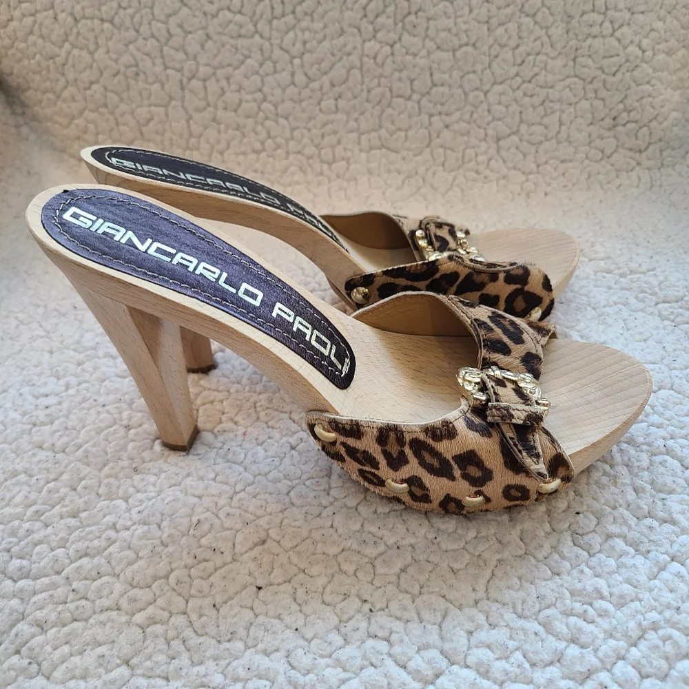 Giancarlo Paoli cheetah print calf skin heels - Picture 8 of 11